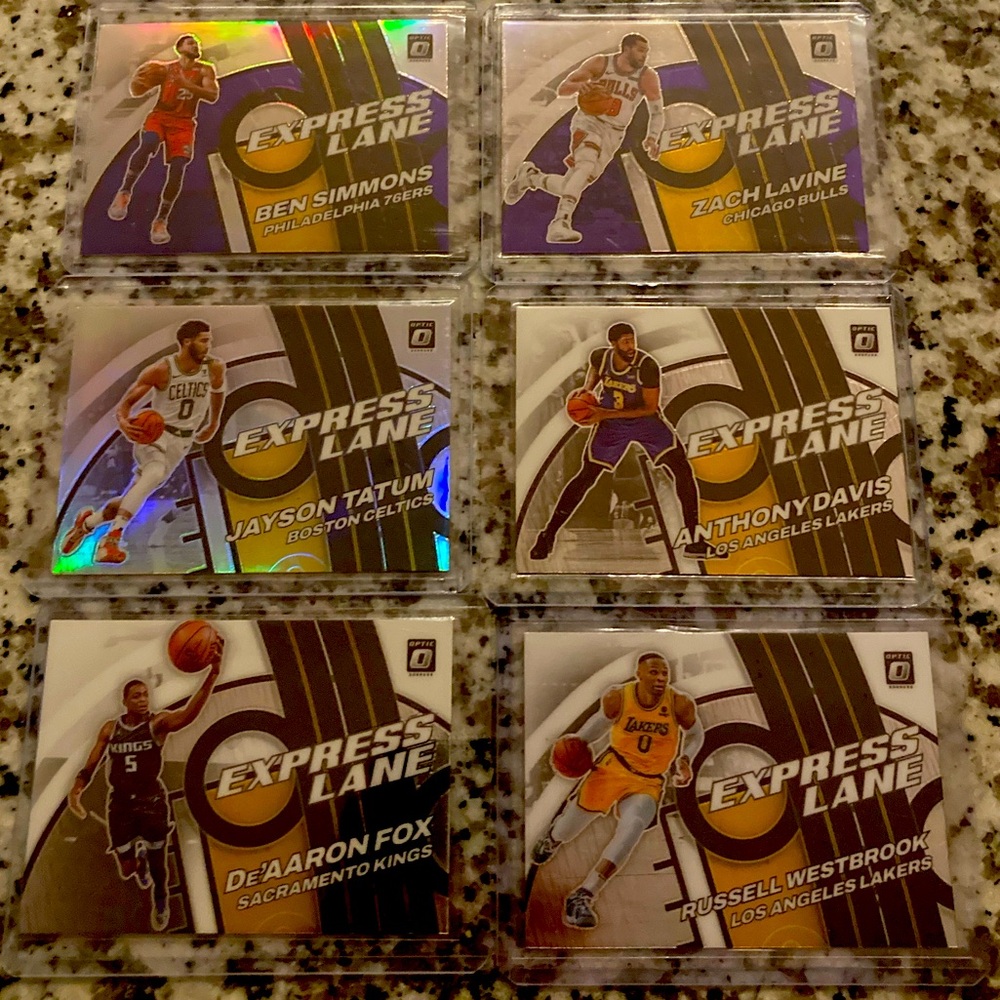 (6) OPTIC REFRACTOR INSERTS NBA PANINI VARIOUS ALL-STARS “EXPRESS LANE”